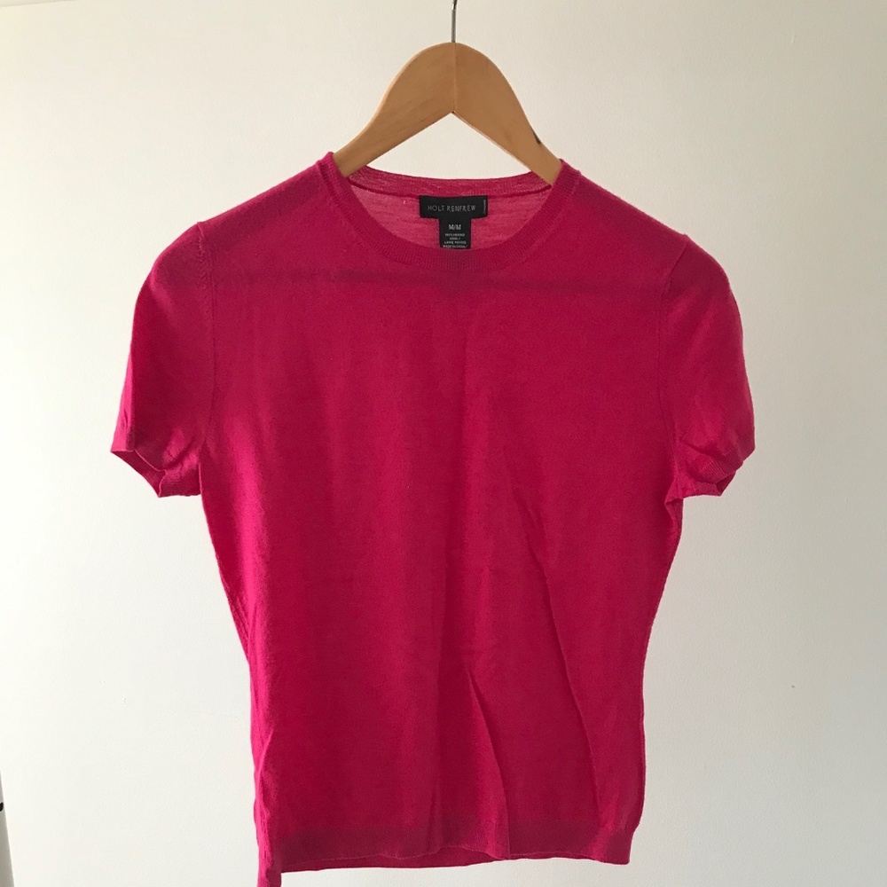 Hot pink summer knit shirt.  Perfect for spring!